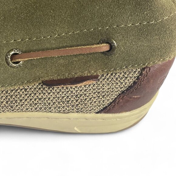 Sperry Top-Sider Olive Green Suede Boots Women's SZ 6 Leather Plaid Lace-Up Boot - Picture 7 of 13